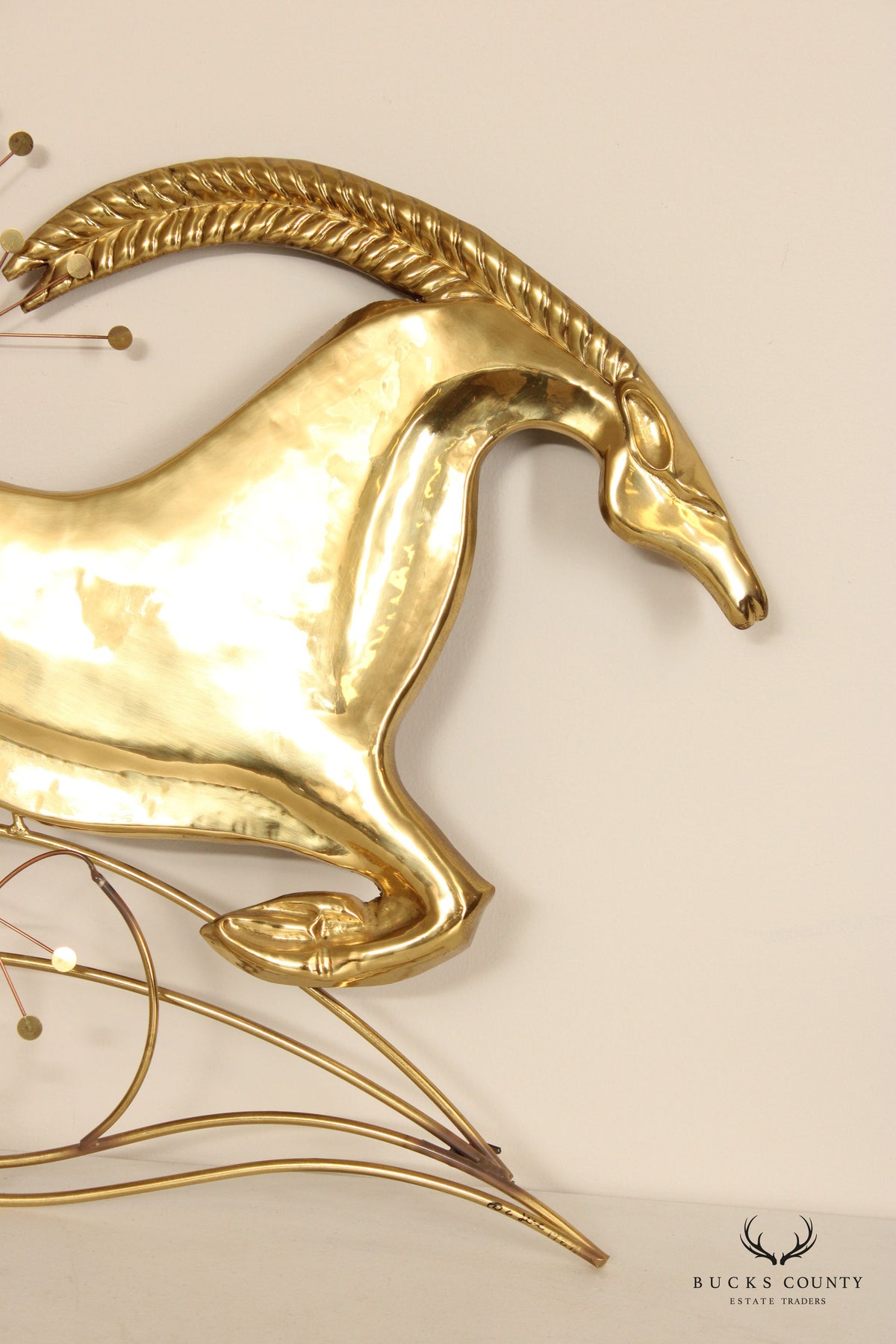 Curtis Jere Brass Gazelle Wall Sculpture