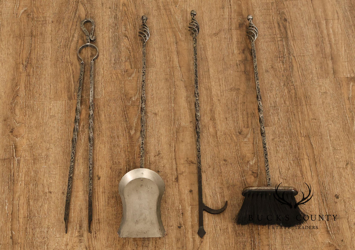 Wrought Iron Fireplace Five-Piece Tool Set