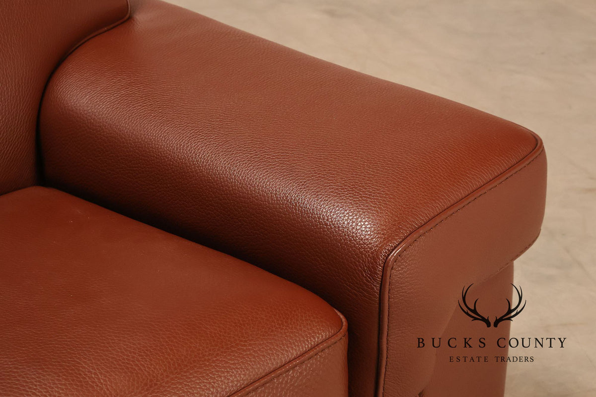 Formenti Pair of Italian Leather Lounge Chairs