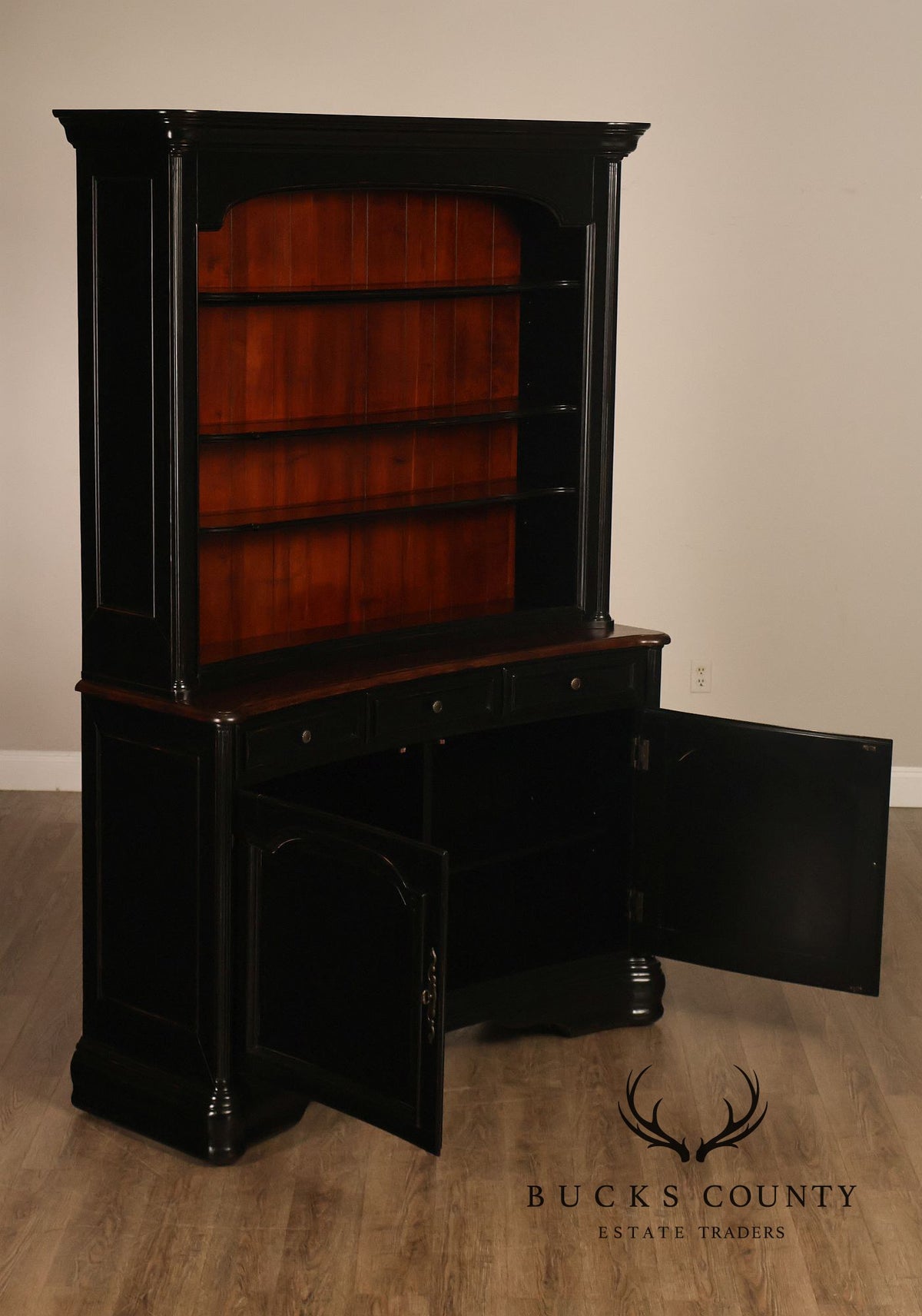Hooker Furniture 'Indigo Creek' Ebonized Buffet Bookcase