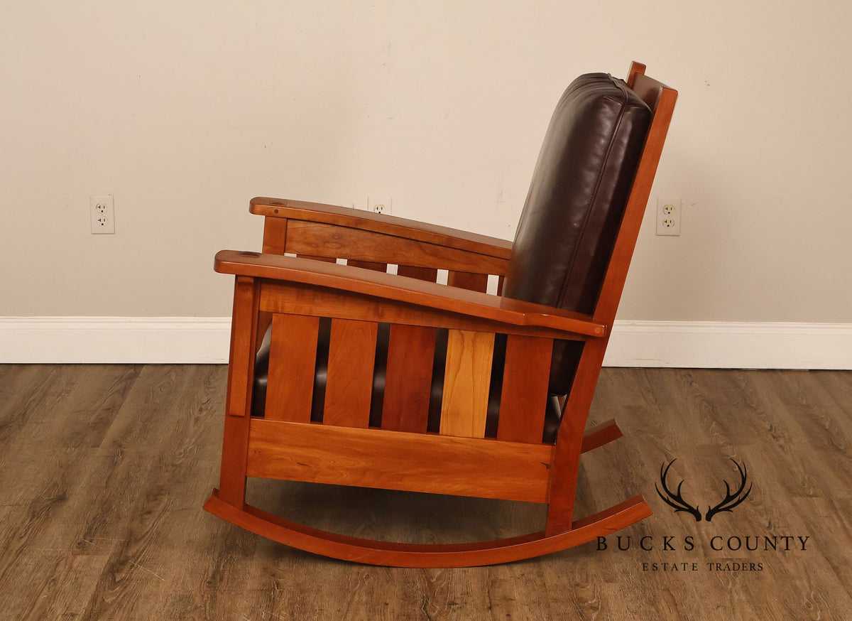 Stickley Mission Collection Cherry and Leather Rocker