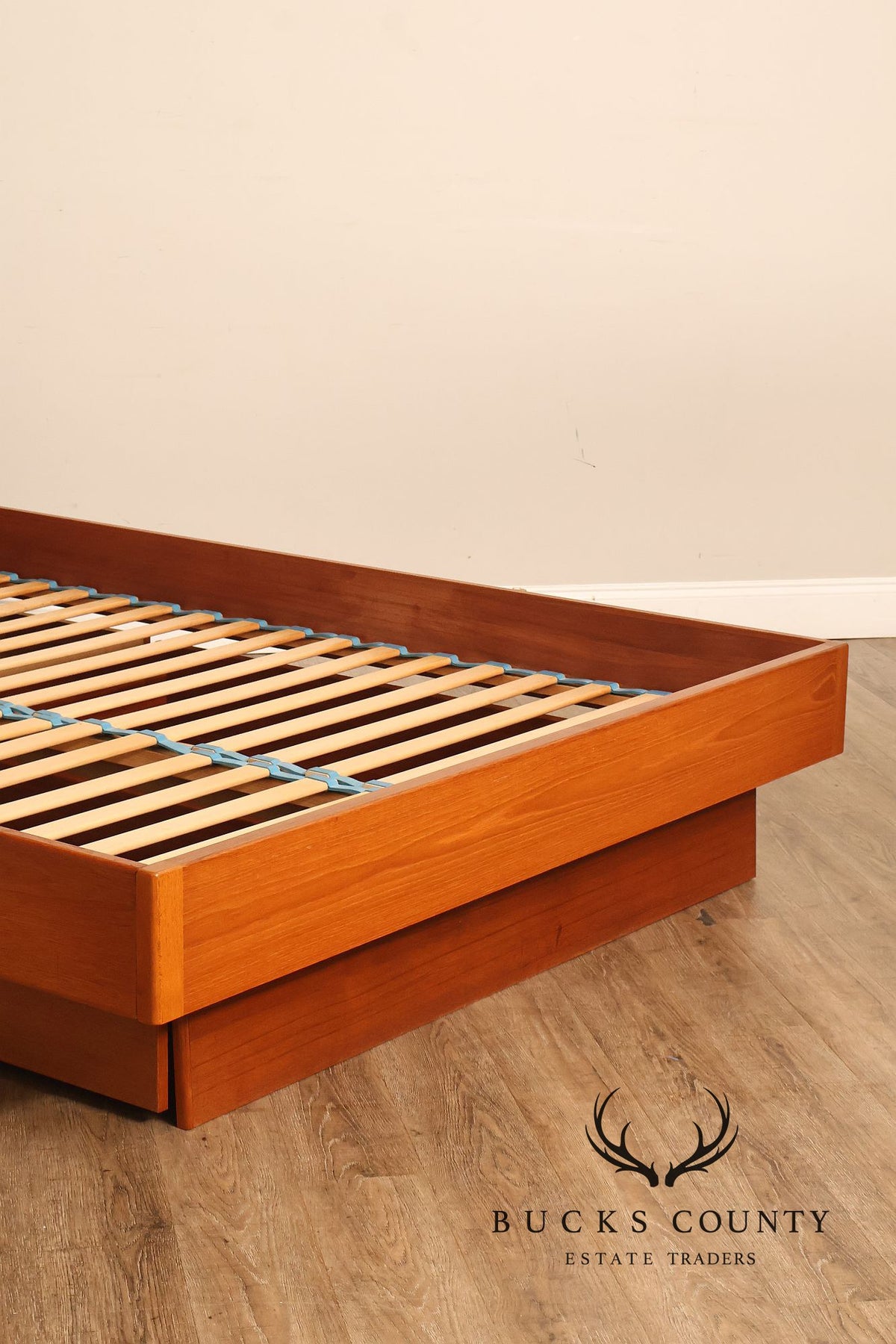Scan Coll Danish Modern Queen Size Teak Platform Bed