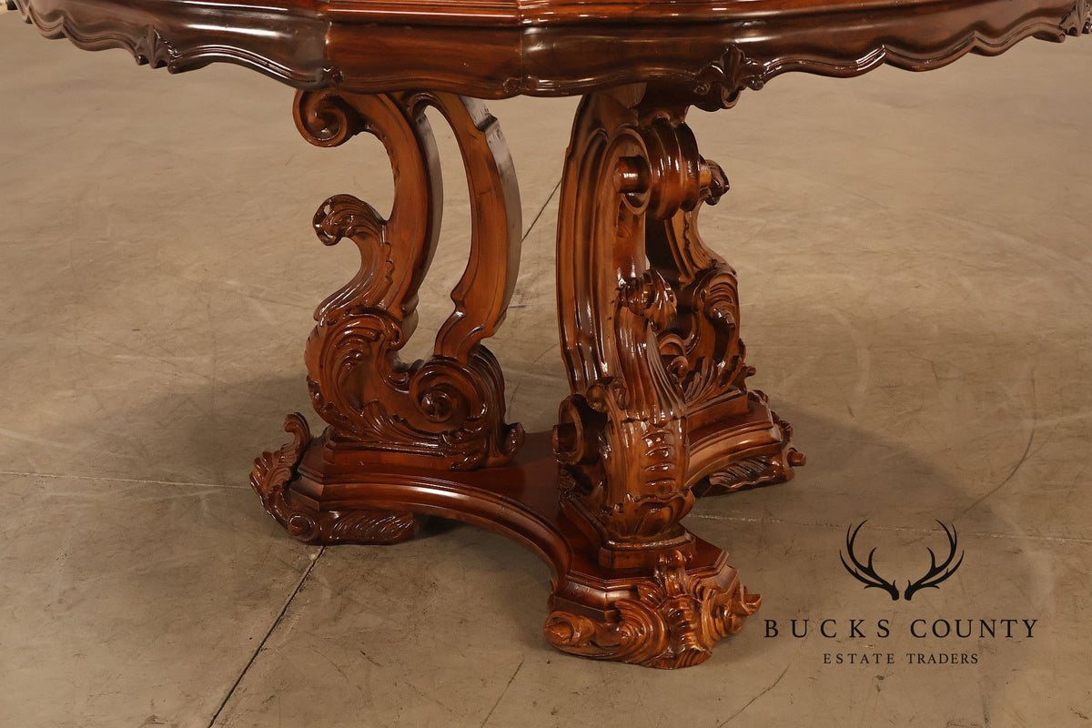 Italian Baroque Style Marquetry Inlaid Center Table