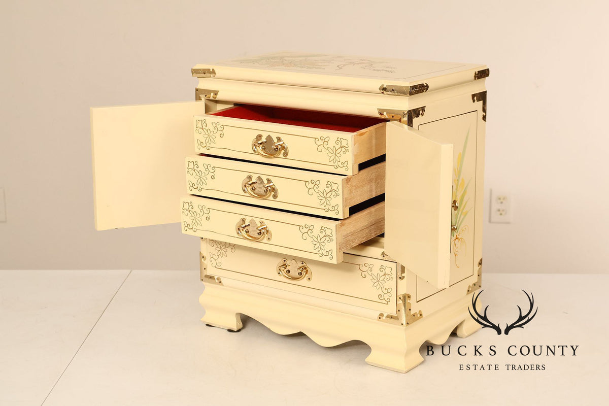 Painted Chinoiserie Style Pair Of Jewelry Chest