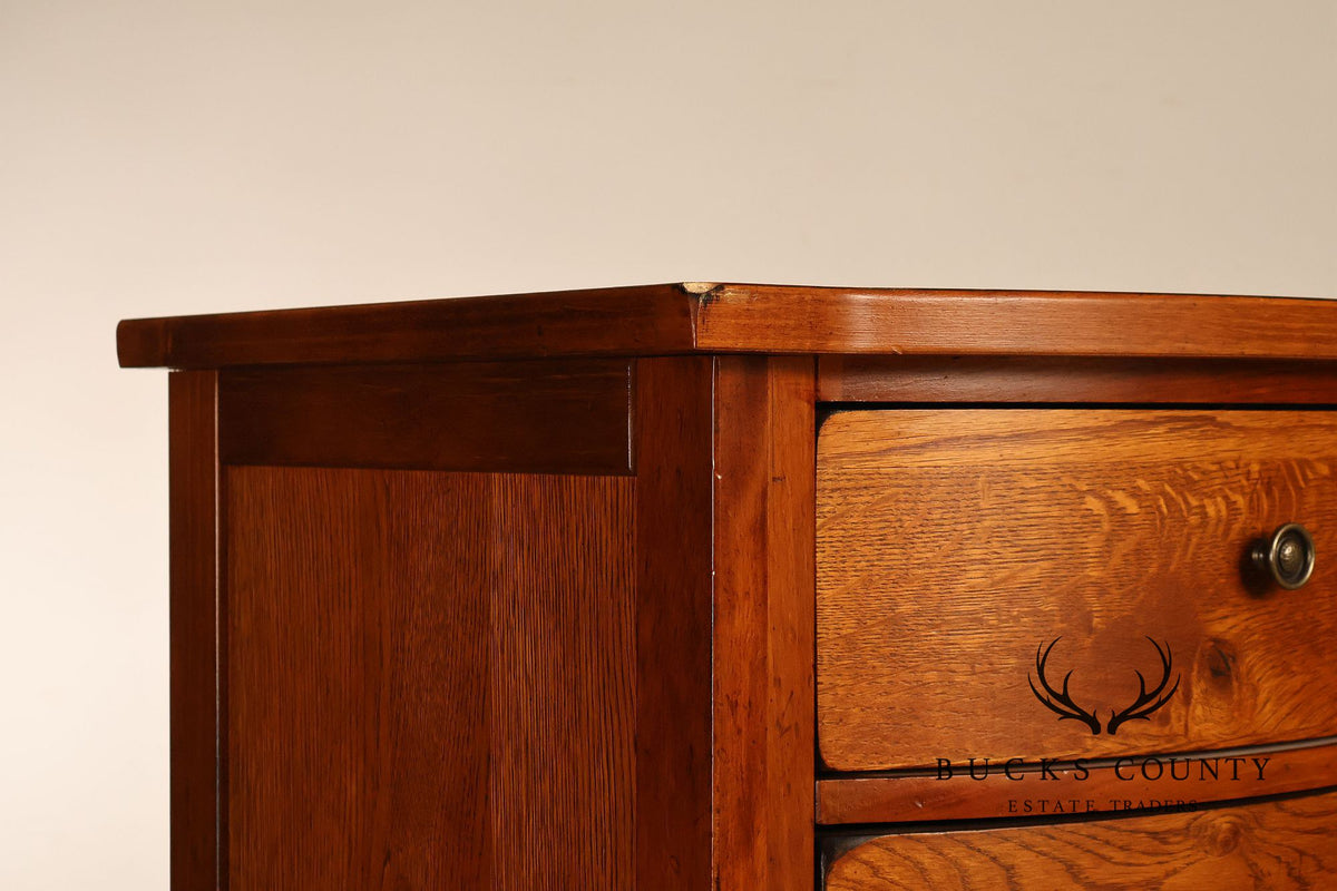 Bassett Furniture American Country Oak Seven Drawer Armoire Chifferobe With Mirror