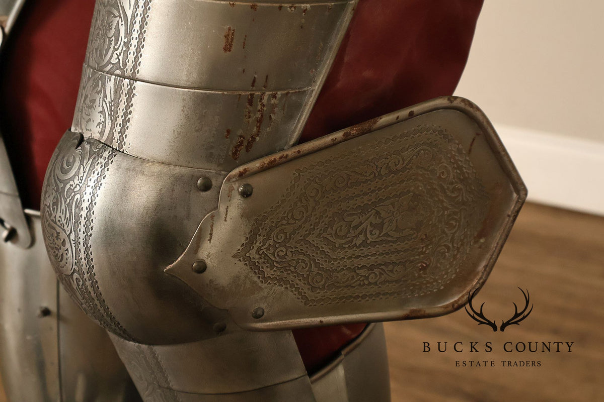 Marto Toledo Spanish Engraved Full Suit of Armor with Sword