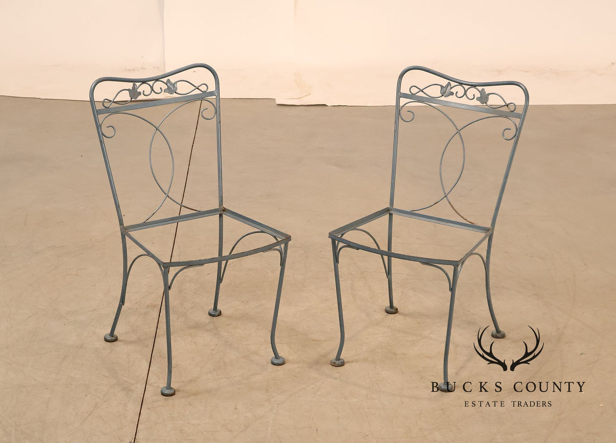 Vintage Ornamental Wrought Iron Three-Piece Patio Bistro Set