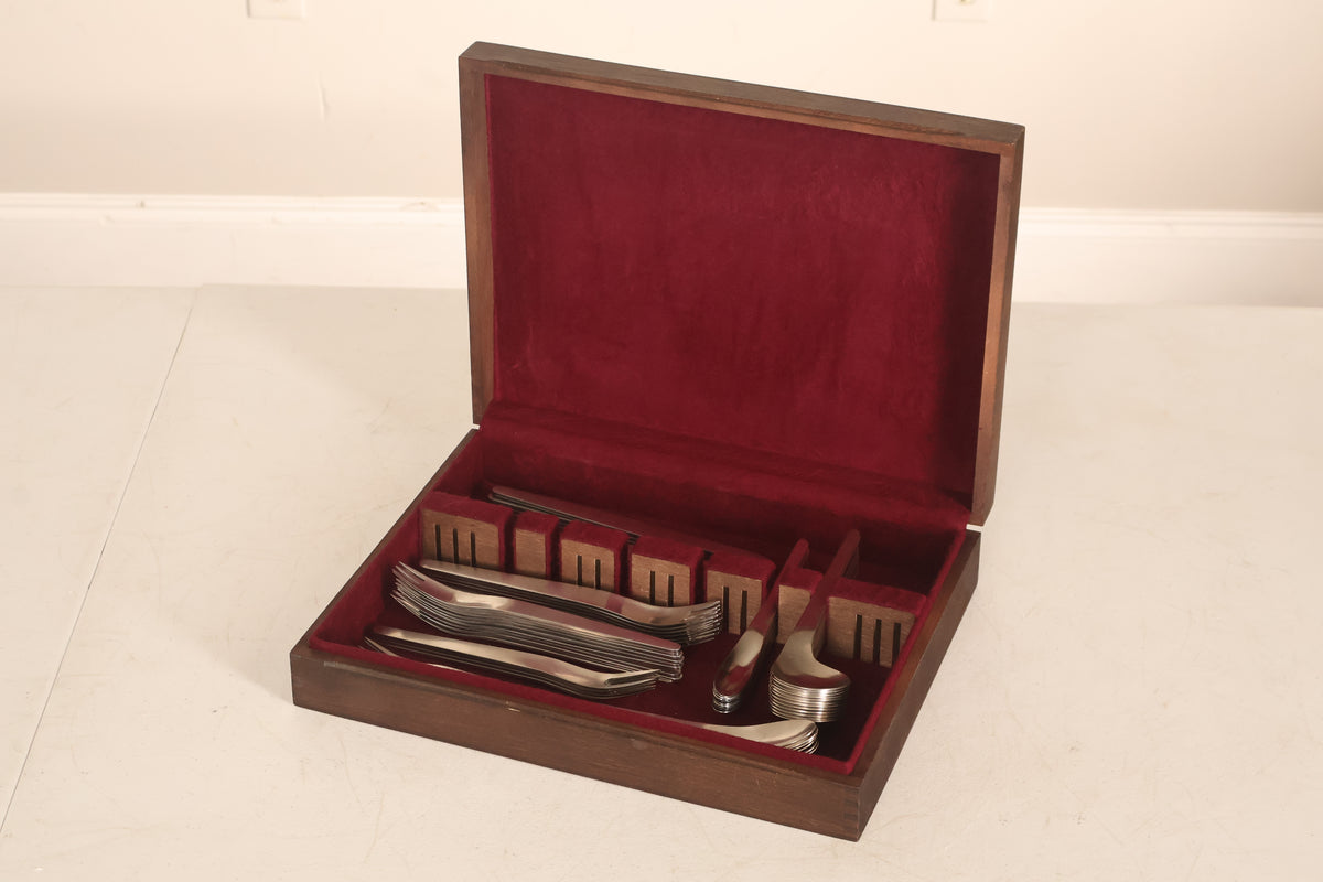 Arne Jacobsen, A. Michelsen Danish Modern Stainless Steel Flatware Service