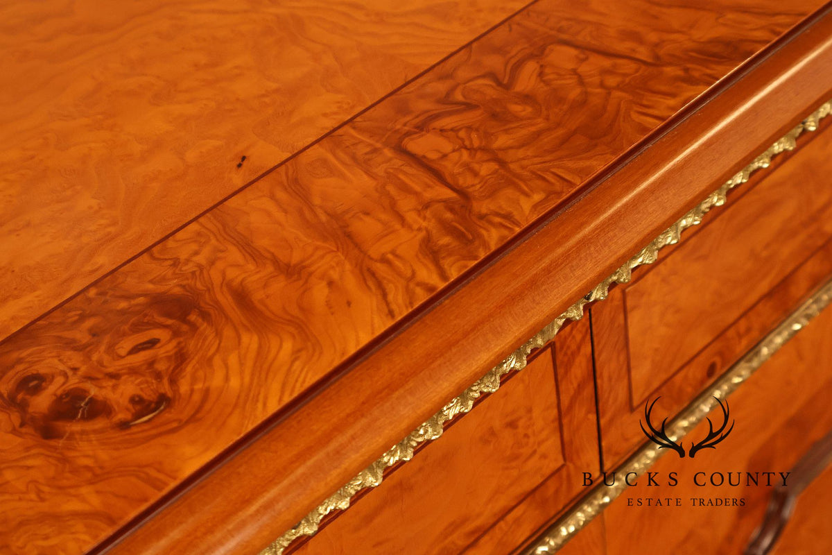 Italian Neoclassical Style Burl Wood Sideboard Credenza