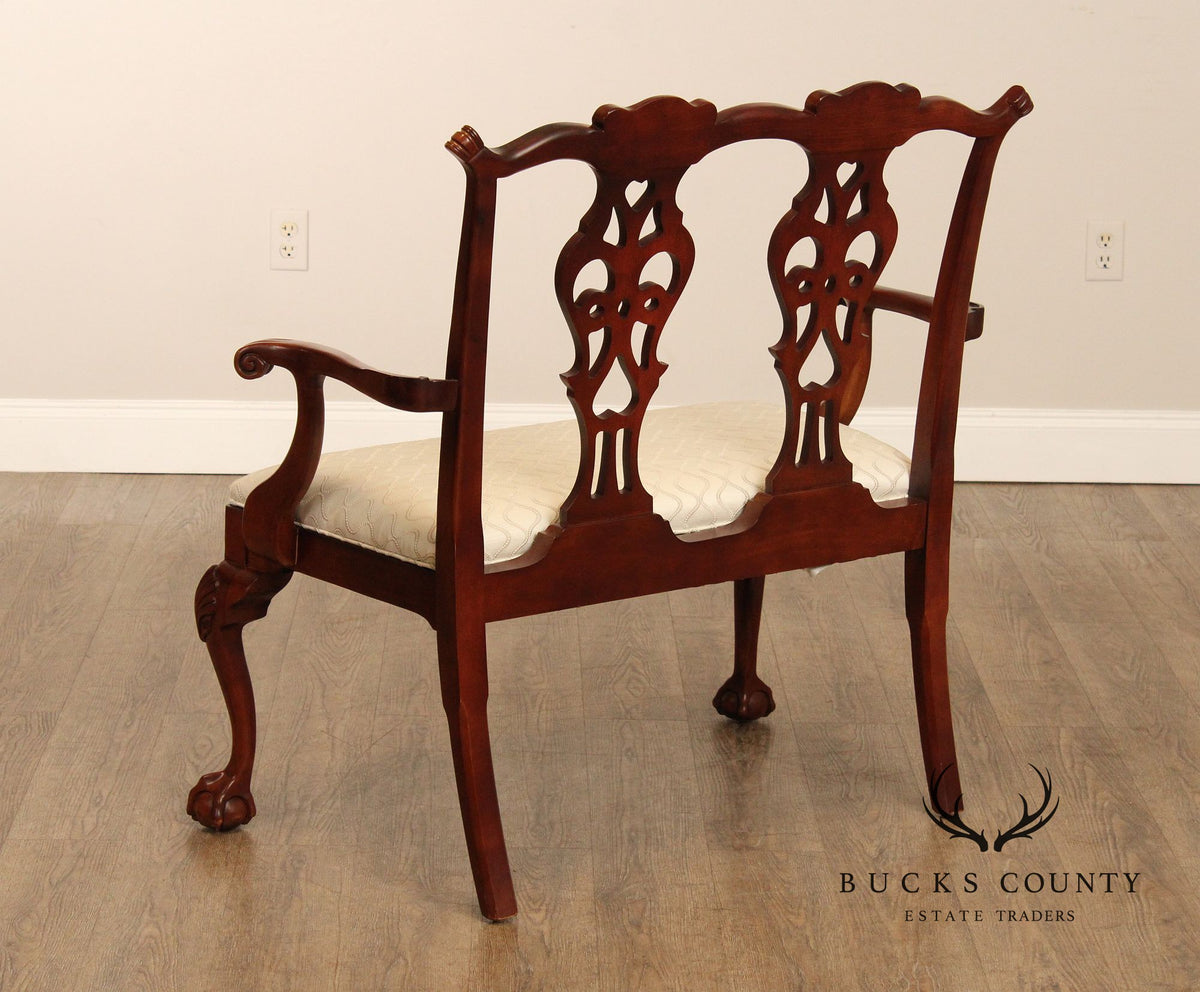 Century Chair Co. Chippendale Style Carved Mahogany Settee