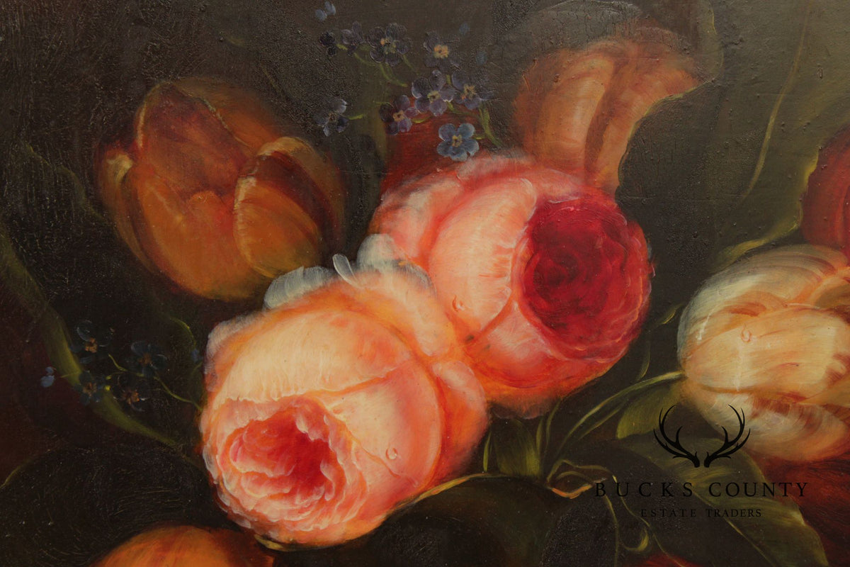 Giltwood Framed Still-Life Print, Signed