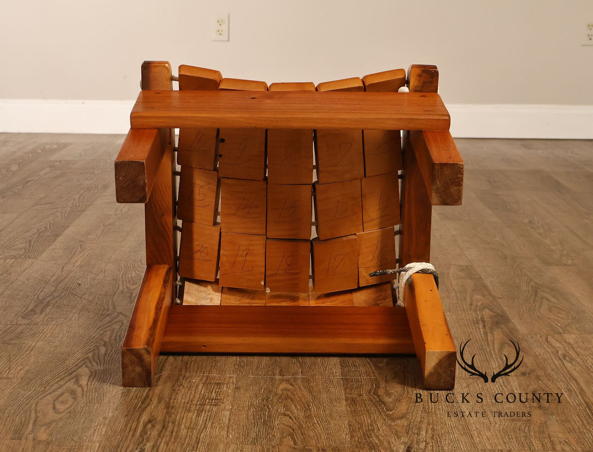 Gerry Grant Studio Crafted Walnut and Maple Rocker and Ottoman