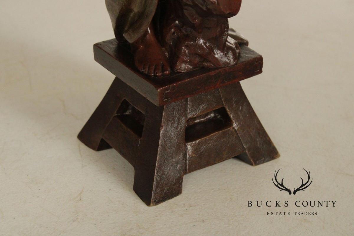 Emmanuel Villanis Bronze Statue, 'The Sculptor'