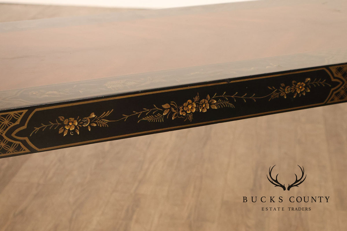 Drexel Heritage 'Et Cetera' Chinoiserie Painted Parsons Console Sofa Table