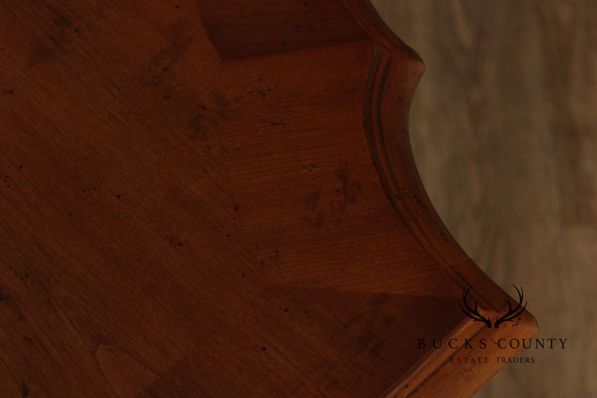 Century Cream Painted Iron Stretcher Base Dining Table