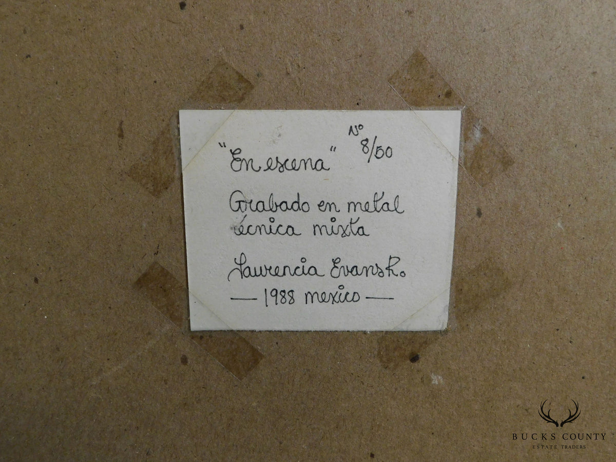 Laurencia Evans 'En Escena' Framed Engraving
