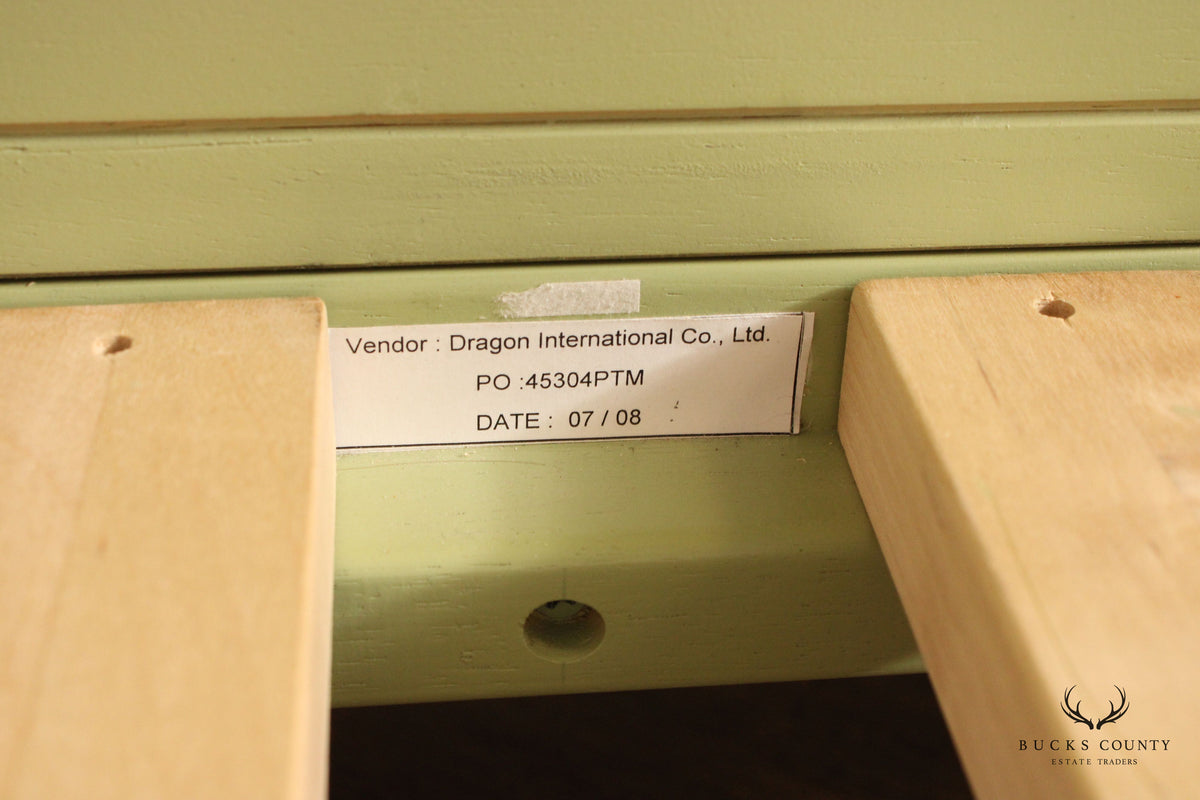 Pottery Barn Teen Green Painted King Size Platform Bed