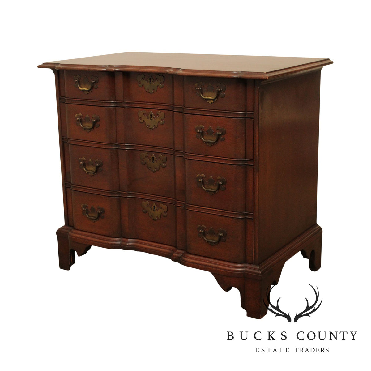 Colonial Mfg. Co. Edison Institute Museum Reproduction Chippendale Mahogany Block Front Chest