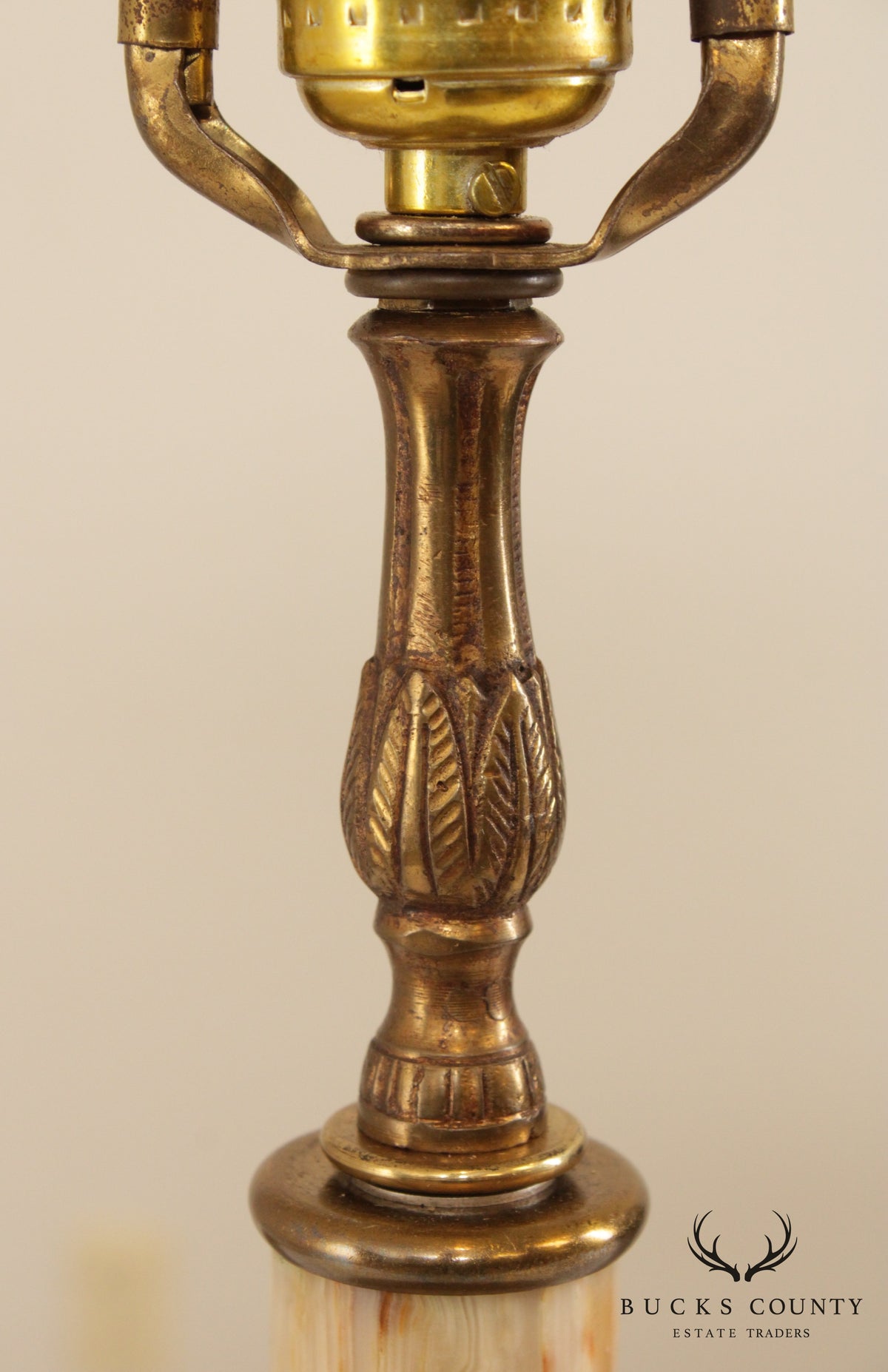 Vintage Unique Lamp with 'Ure Medicines' Brass Canister Base and Onyx