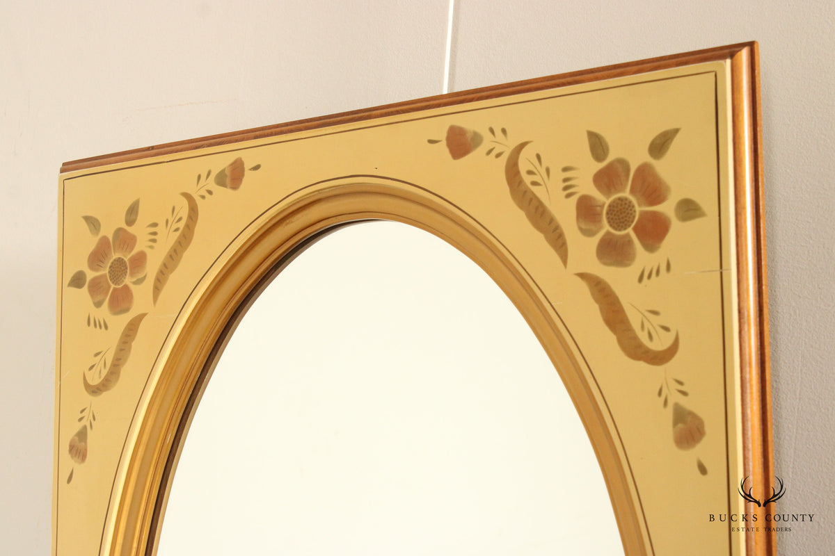 Ethan Allen Farmhouse Style Stencil-Painted Wall Mirror
