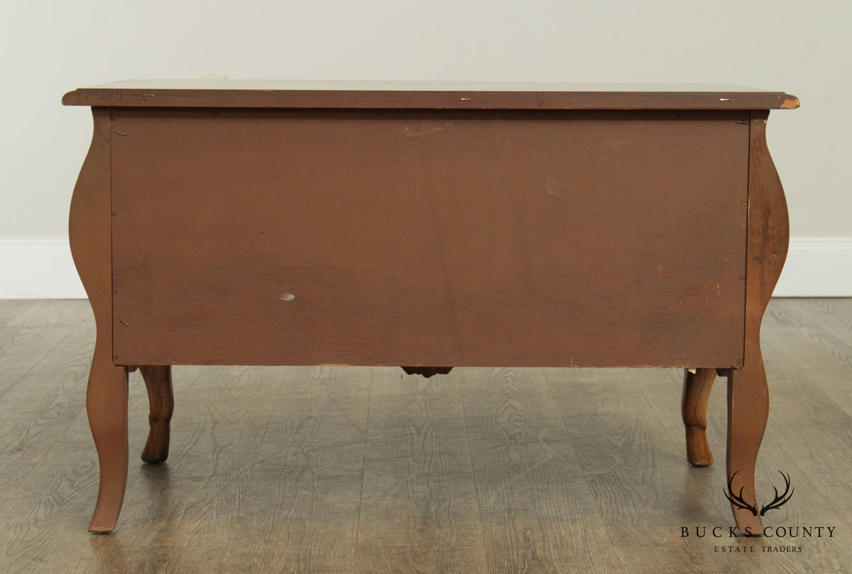 Heritage Grand Tour Vintage French Louis XV Style Walnut Bombe Chest