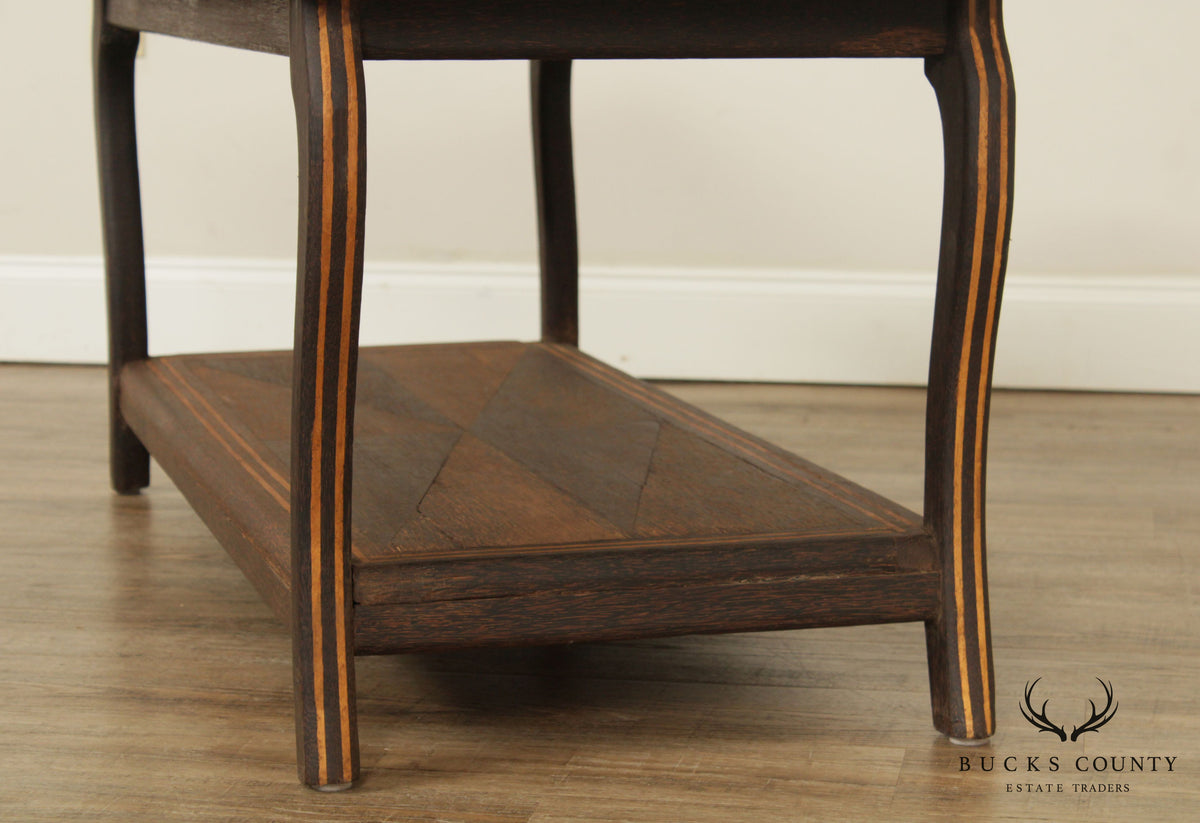 Mid Century Art Deco Style Mirror Top inlaid Coffee Table (B)