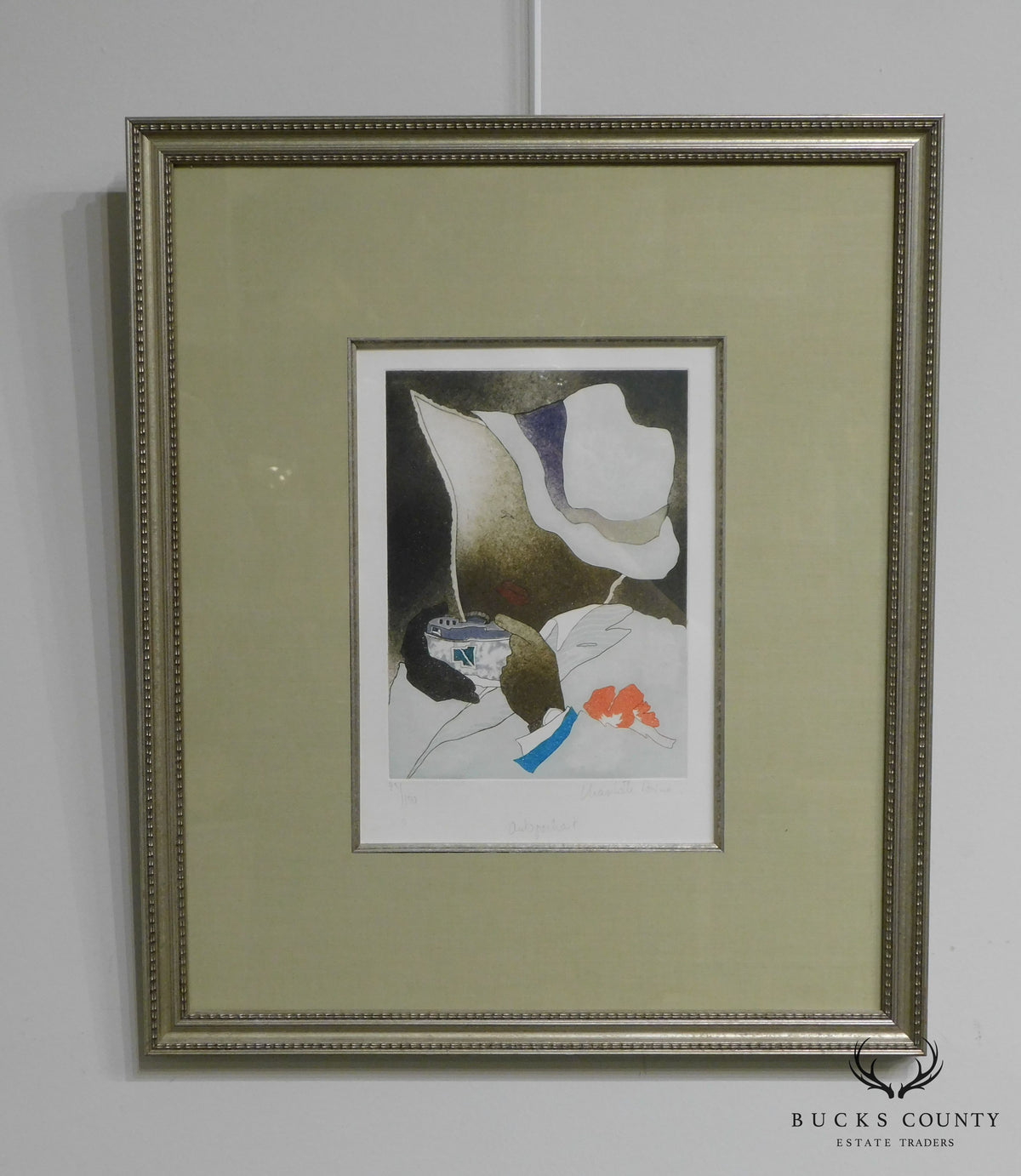 Framed Limited Edition Color Etching "Autoportrait" #75/150