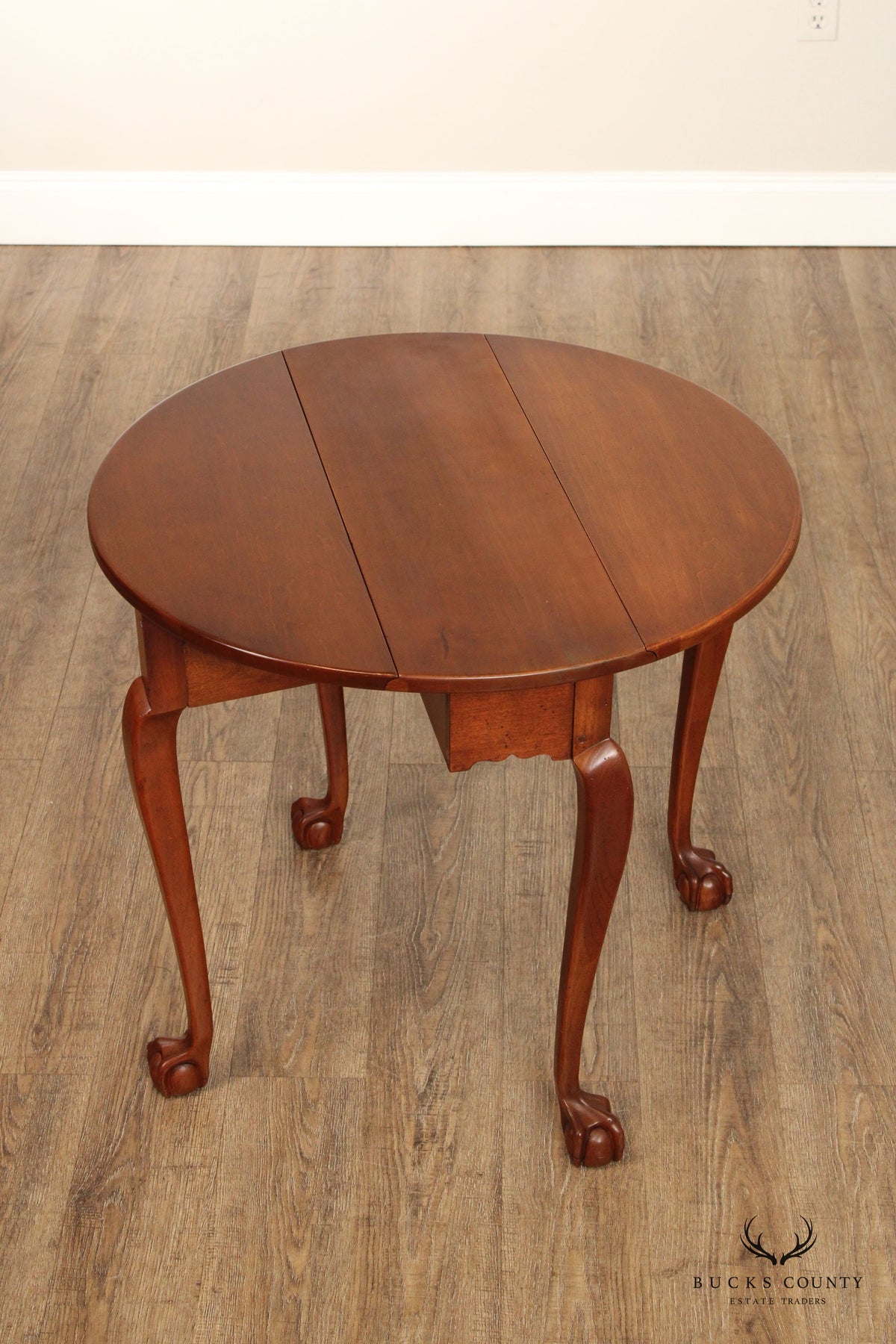 Chippendale Style Ball And Claw Drop Leaf Crescent Table