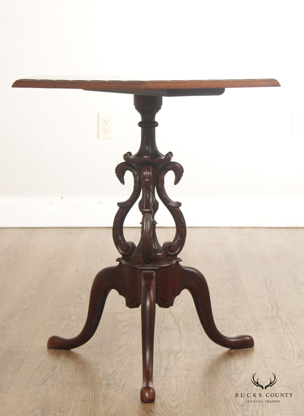 Antique Edwardian Mahogany Pedestal Side Table