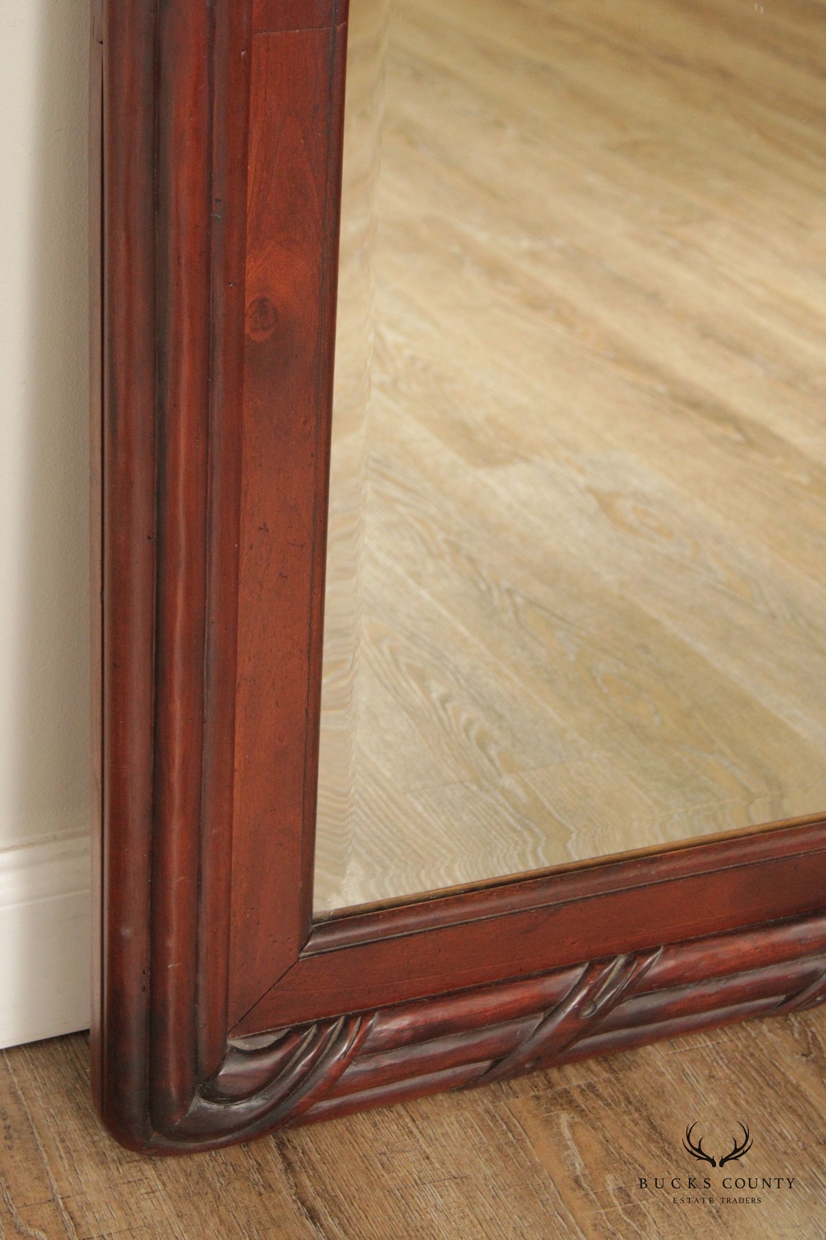 Carved Mahogany Arched Wall Mirror
