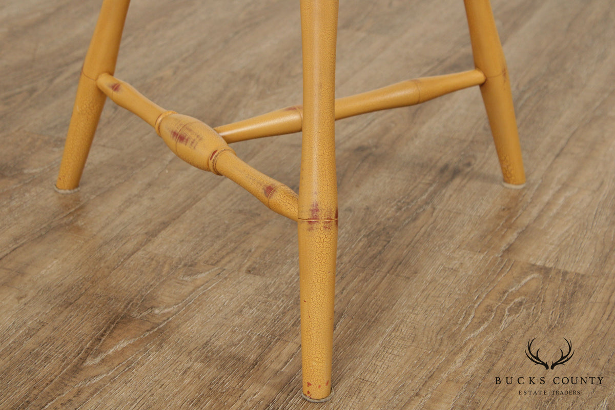 D.R. Dimes Mustard Yellow Painted 3 Legged Stool