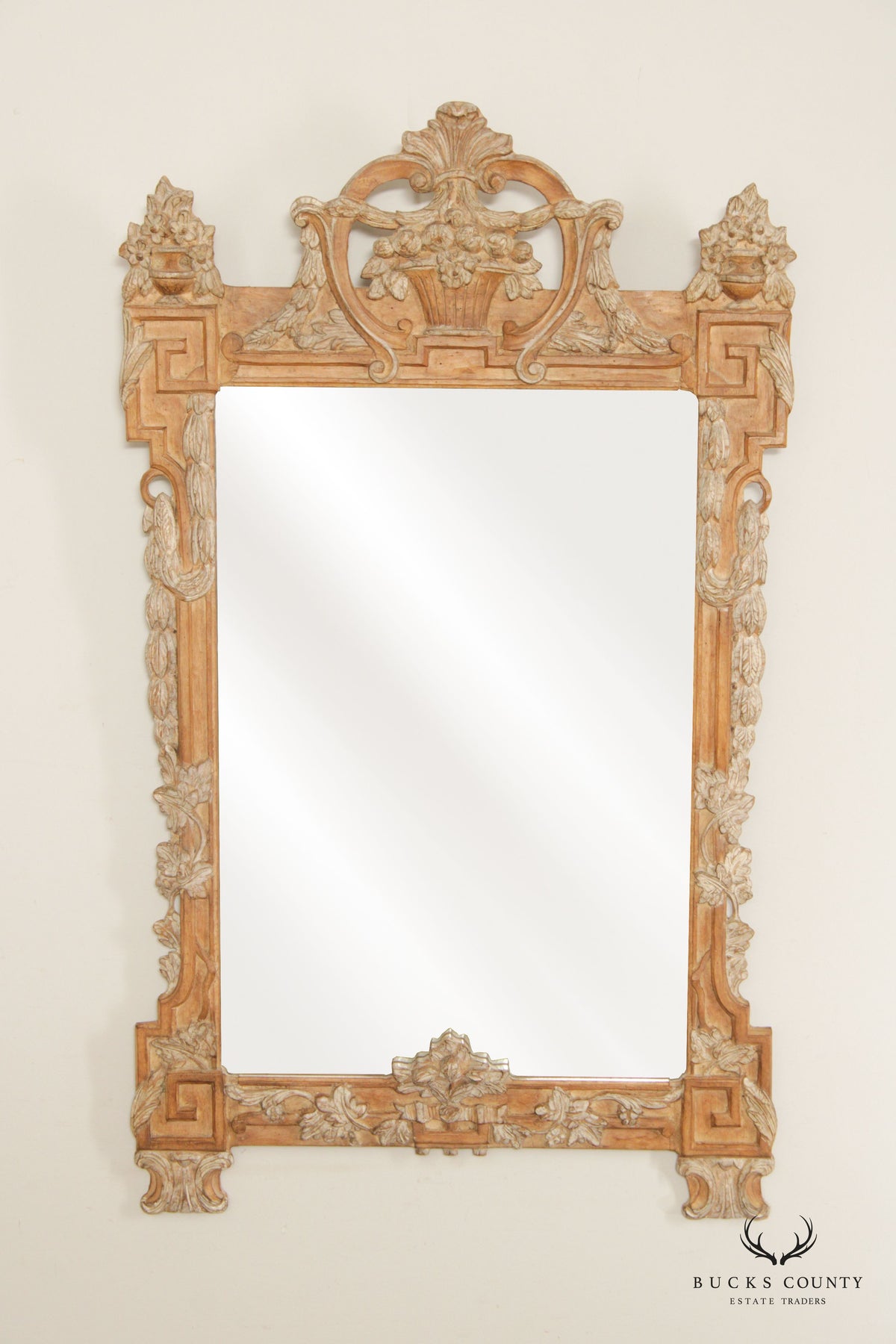Louis XV Style Carved Wood Rectangular Wall Mirror