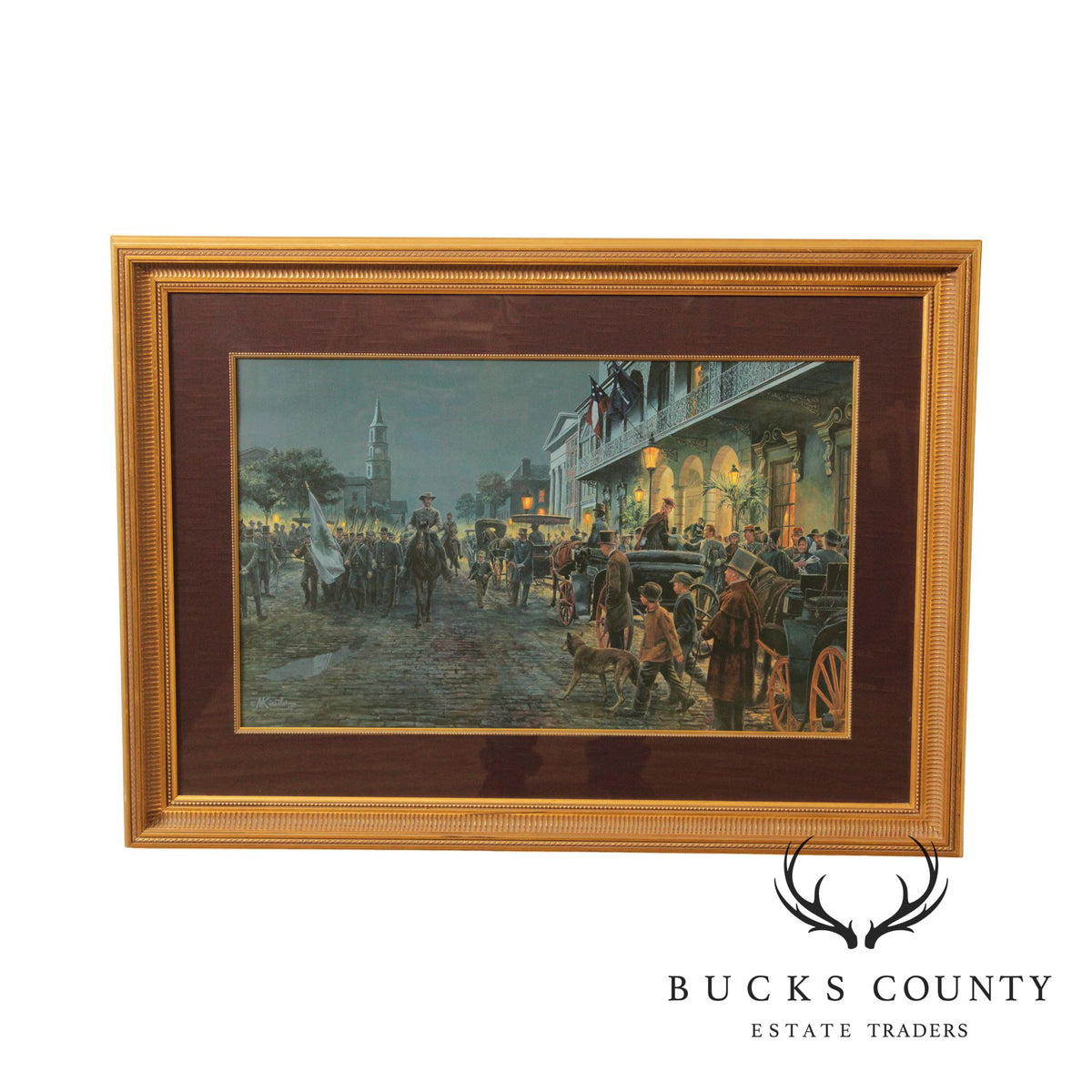 Vintage Civl War Lithograph, 'Charleston Autumn-1861' by Mort Künstler