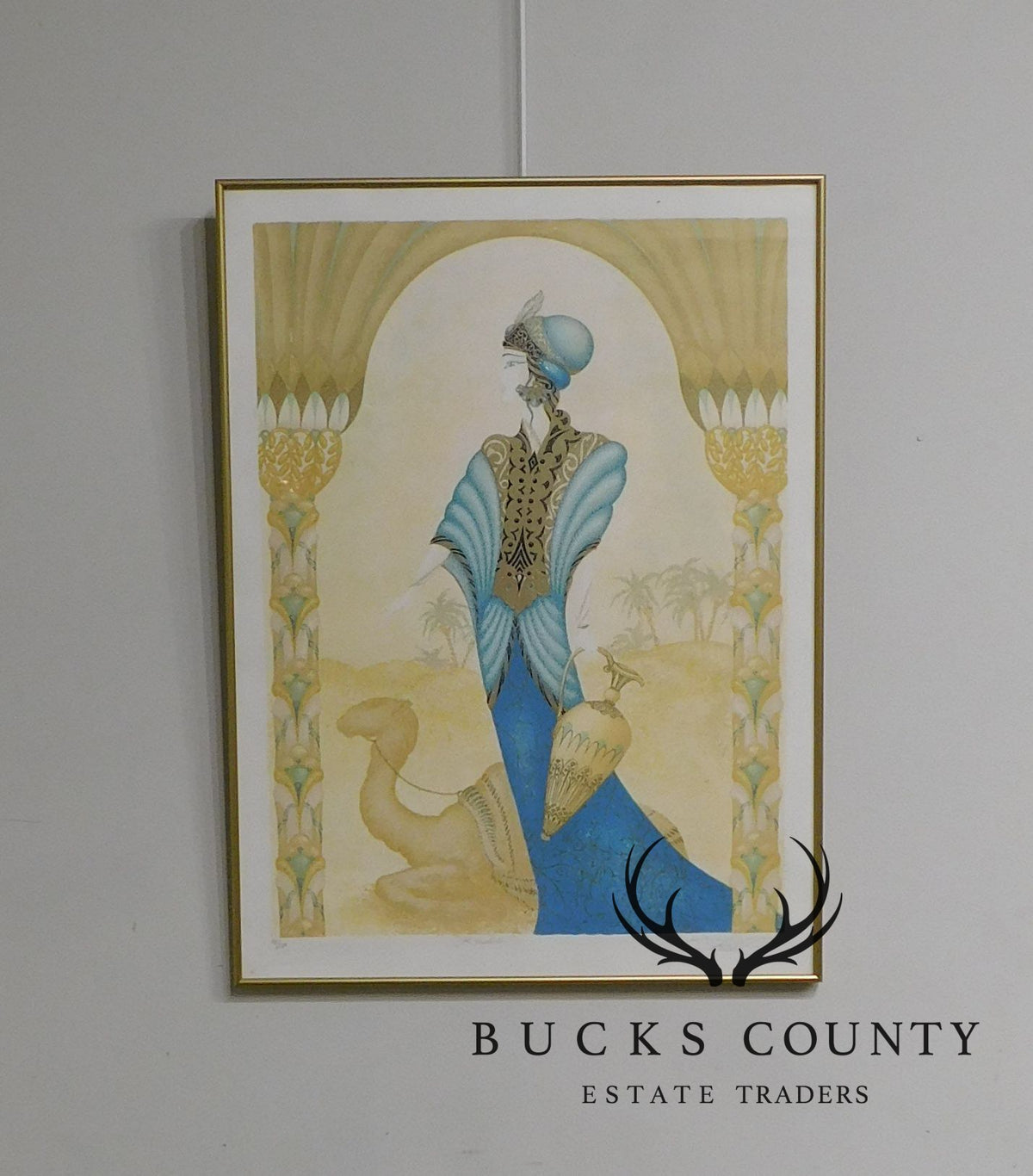 Framed Color Lithograph "Rachele" Limited Edition # 98/250 In the Manner of Erté