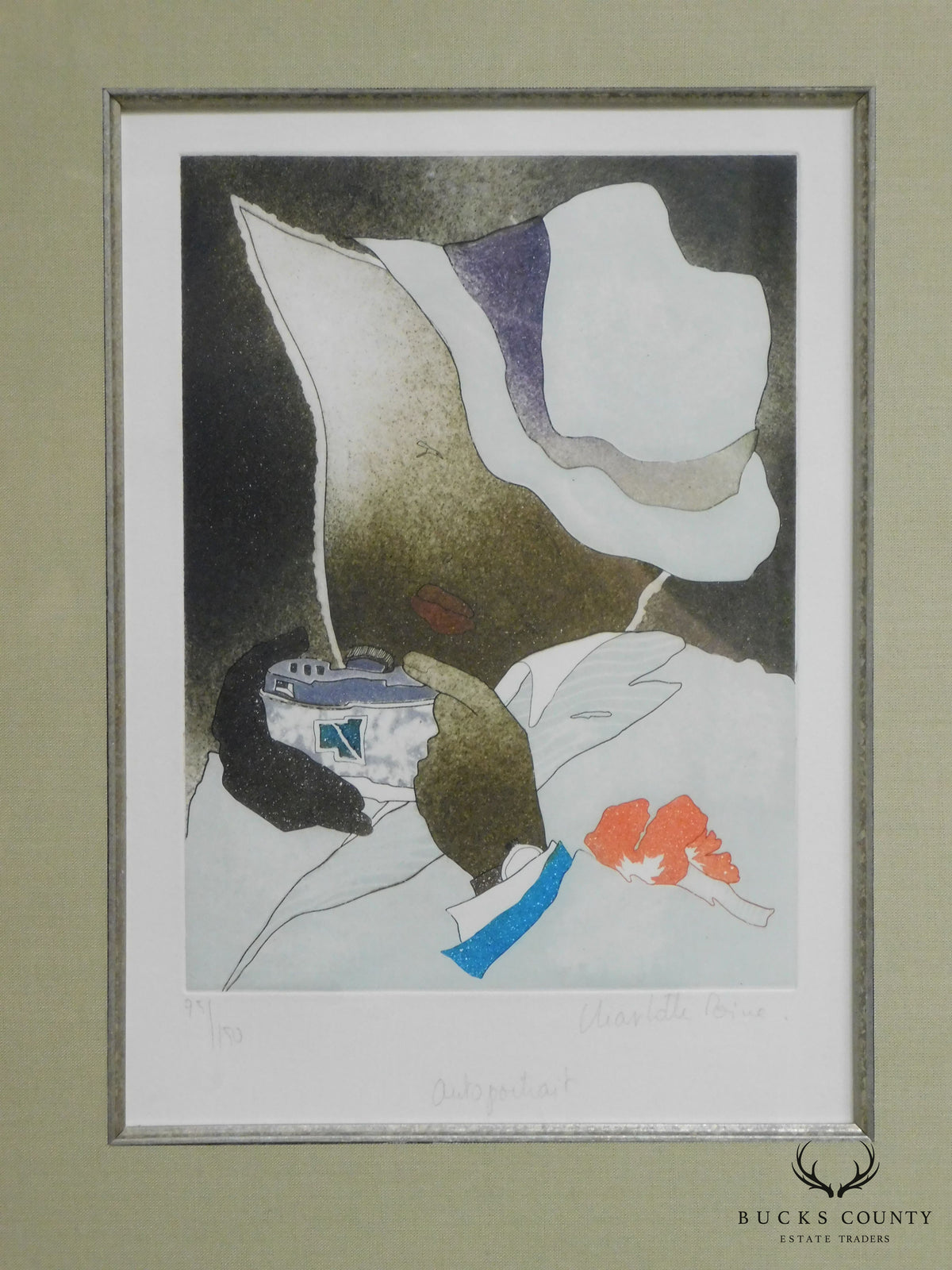 Framed Limited Edition Color Etching "Autoportrait" #75/150