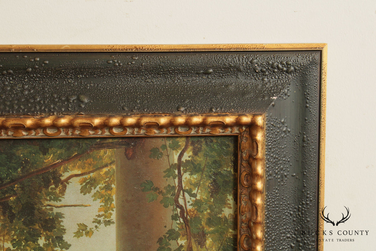 Italian Amalfi Coast Framed Painting after Carl Frederc Aagaard