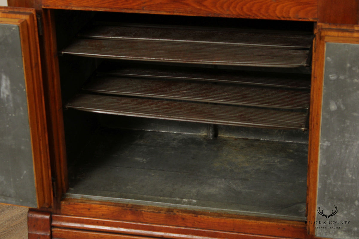 Antique Challenge Iceberg Oak and Tin Lift Lid Icebox