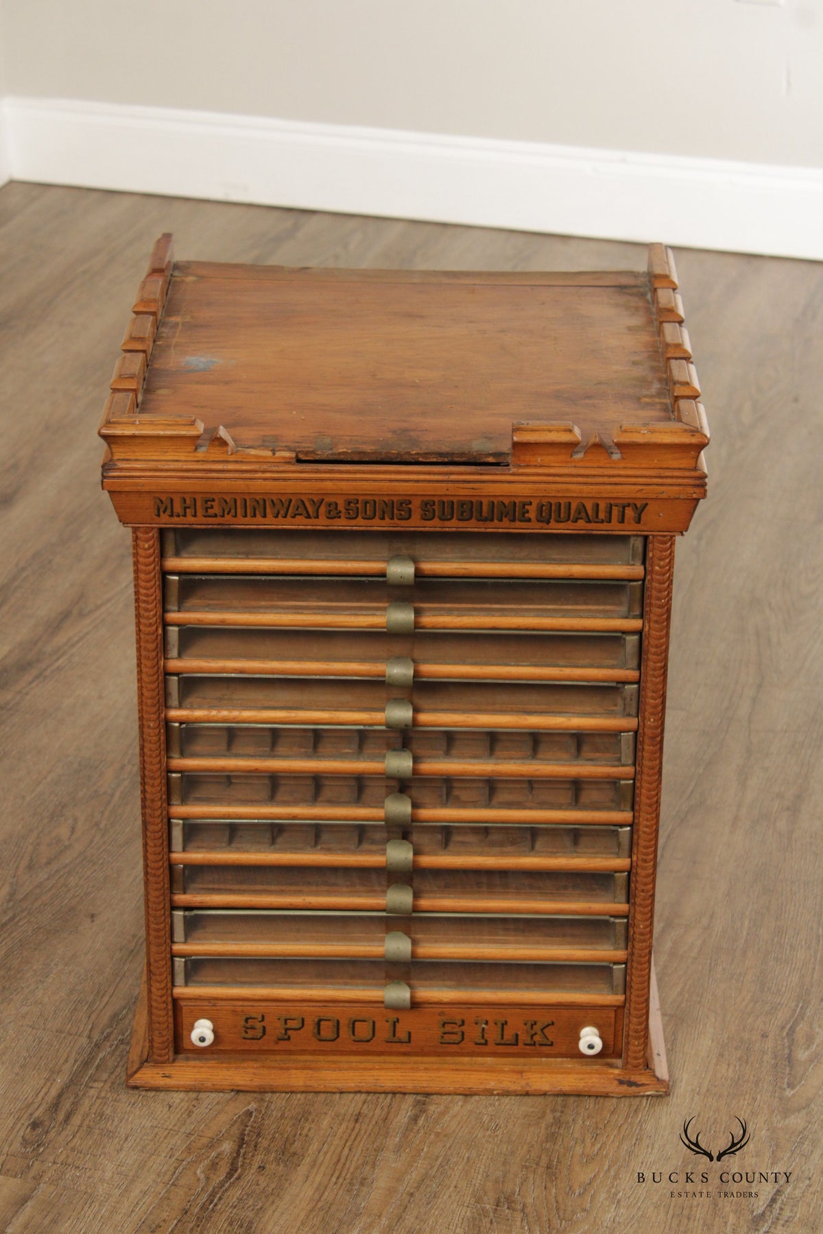 M. Heminway & Sons Antique Spool Cabinet