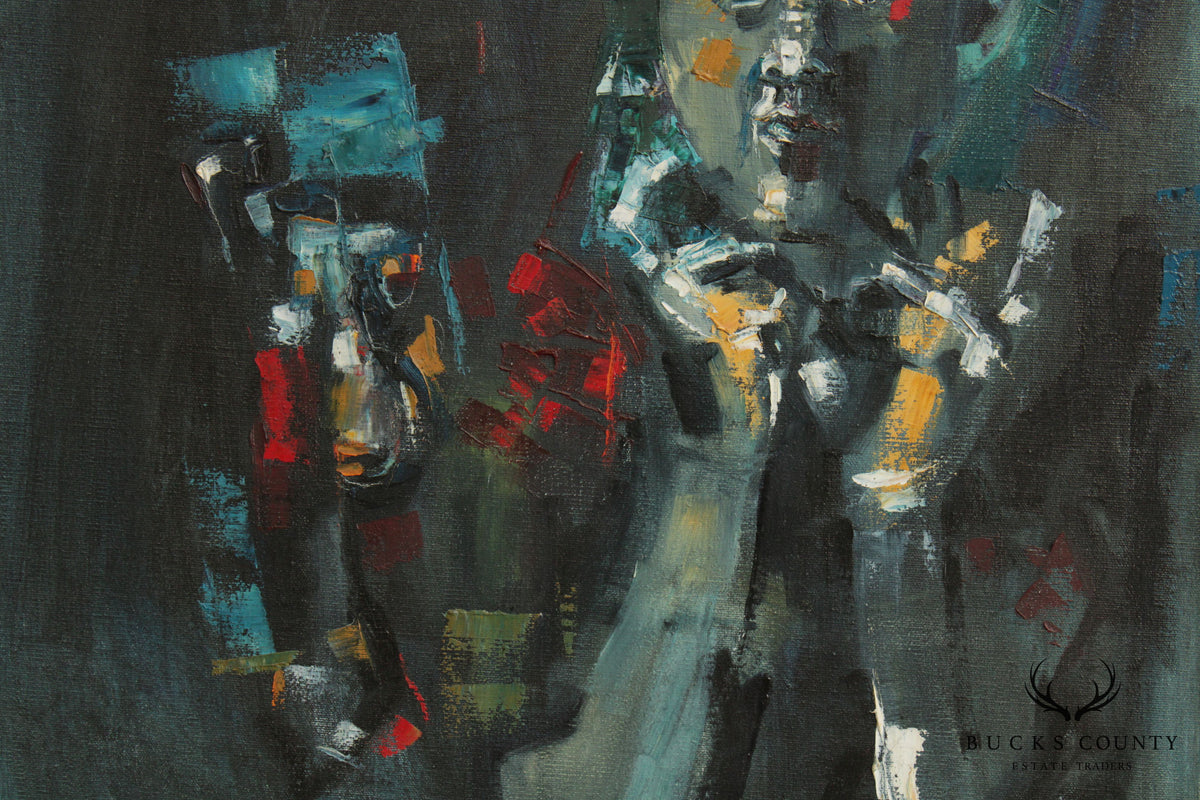 Vintage Abstract Expressionist Portait Original Painting