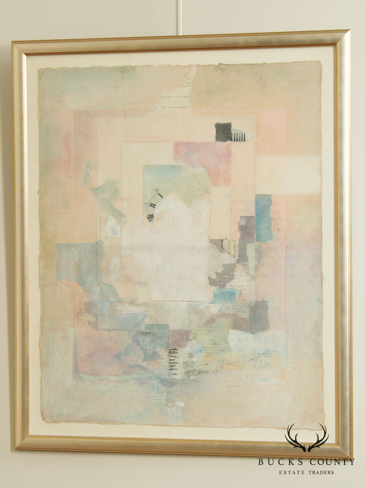 Postmodern Abstract Mixed Media Collage, Signed