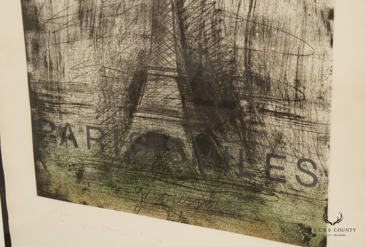 Jim Dine 'Paris Smiles' and 'Paris smiles in Darkness' Etchings
