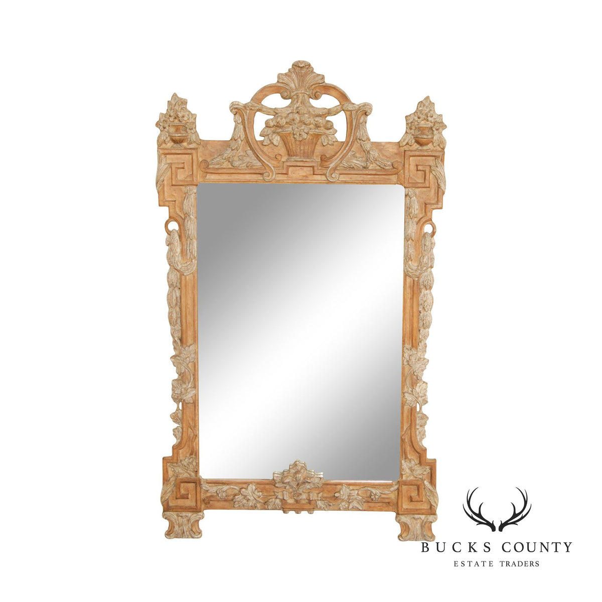 Louis XV Style Carved Wood Rectangular Wall Mirror