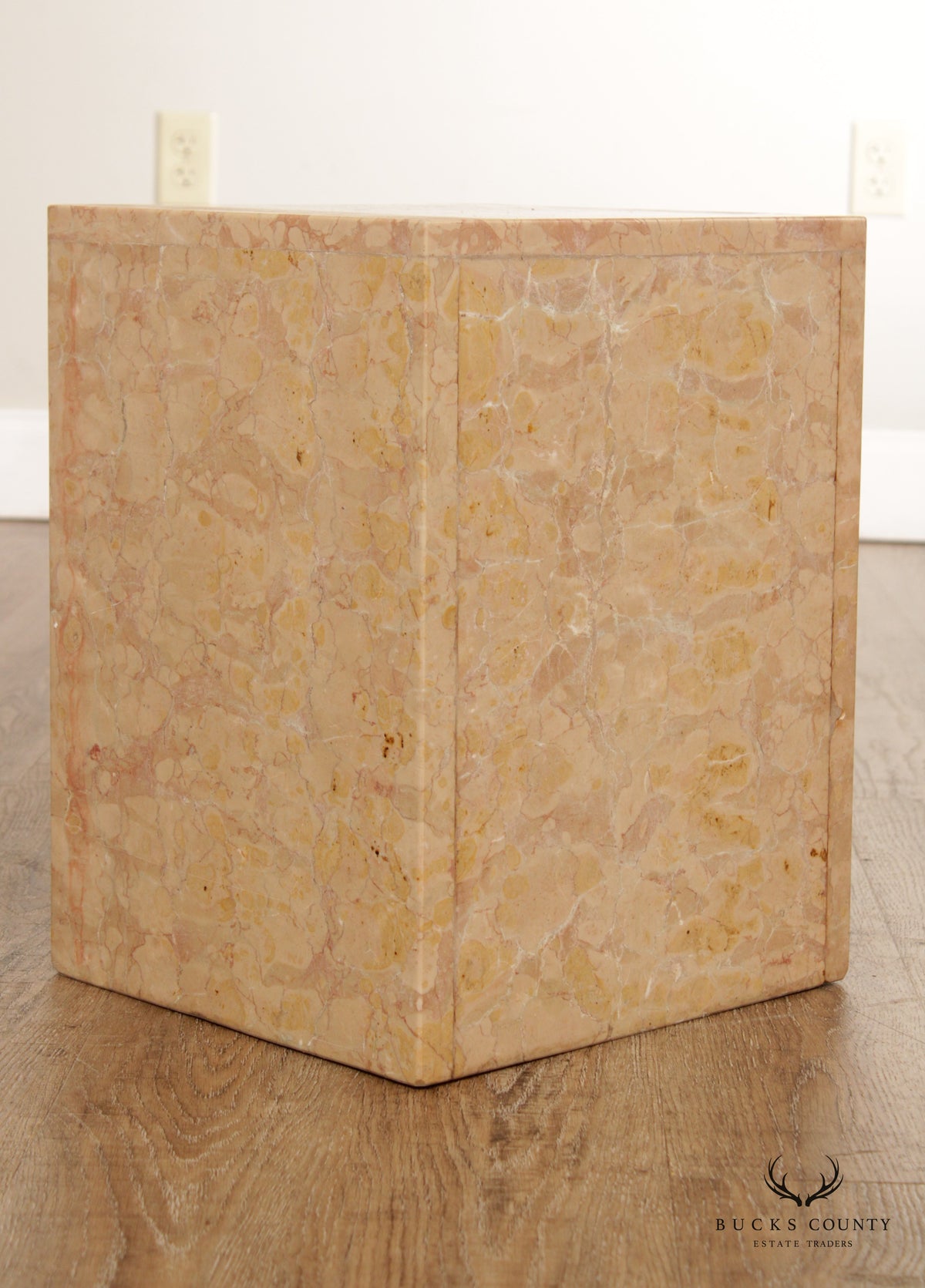 Postmodern Style Studio Crafted Marble Pedestal or End Table