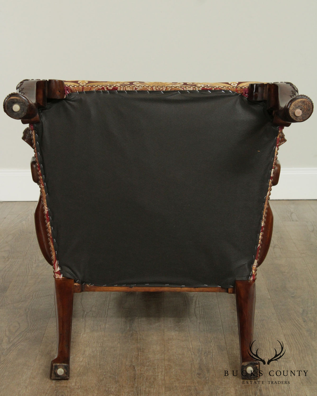 Georgian Style Vintage Custom Quality Carved Mahogany Pair Armchairs