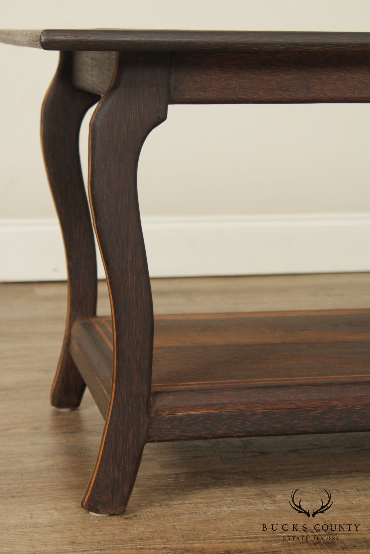 Mid Century Art Deco Style Mirror Top inlaid Coffee Table (B)