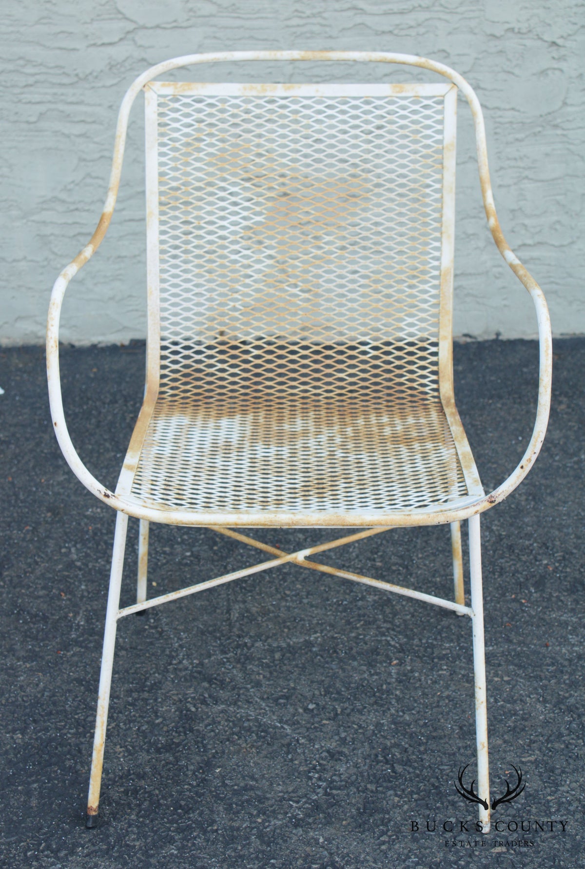 Mid Century 5 Piece Wrought Iron Patio Garden, Dining Set