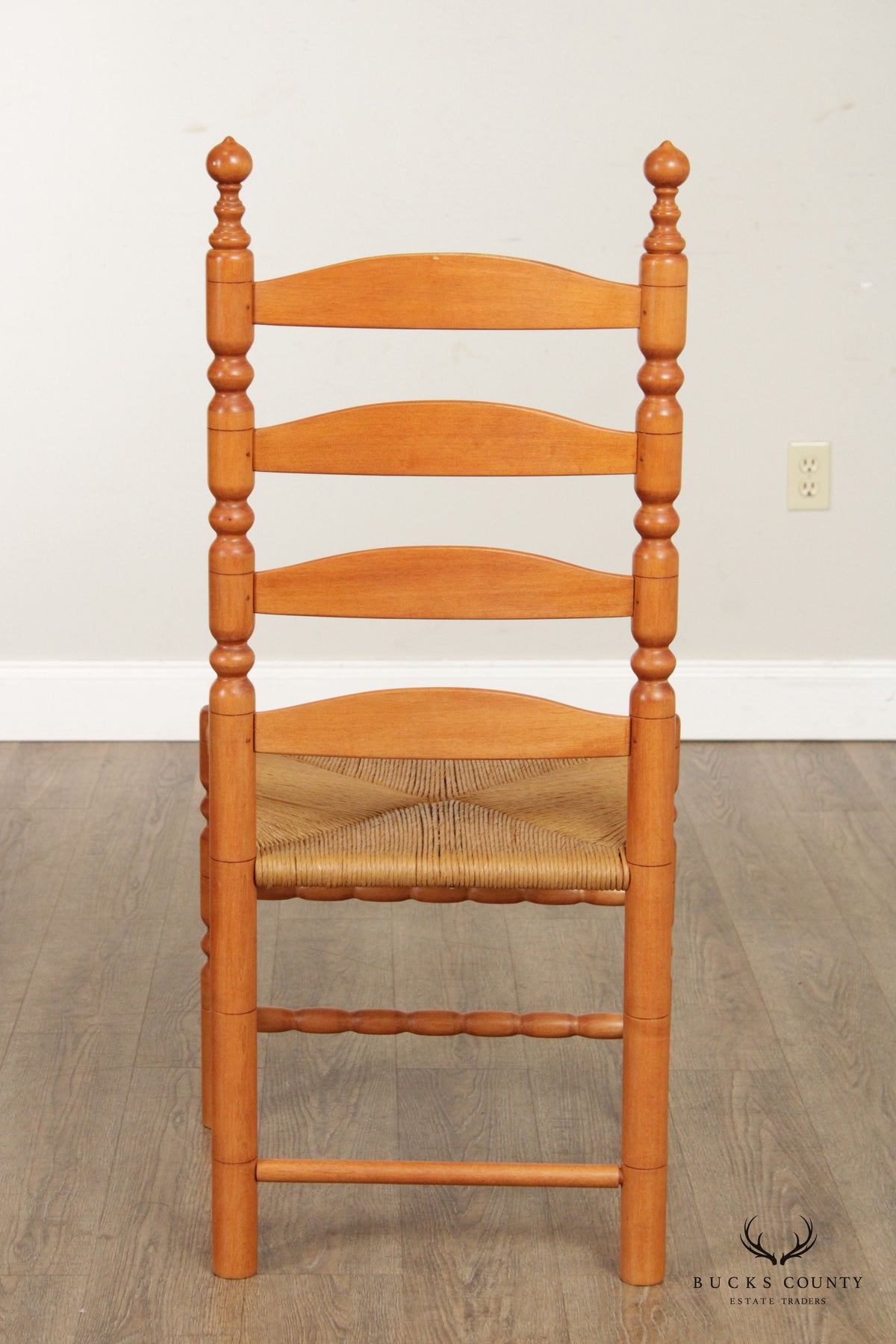Custom Crafted Maple Ladderback Rush Seat Dining Chair