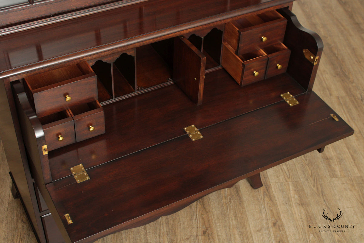 Hickory Chair Georgian Style Mahogany Bookcase Top Secretary Desk
