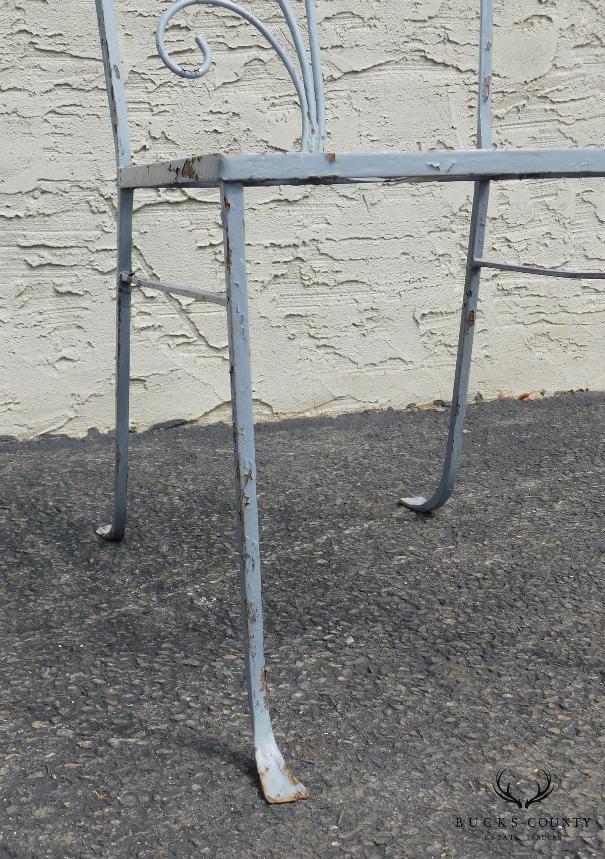 Salterini Vintage Art Nouveau Wrought Iron Garden Chair