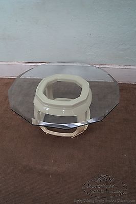 Drexel Heritage Asian Inspired Lacquered Base Glass Top Coffee Table